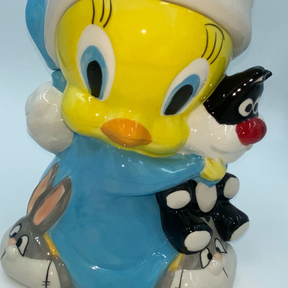 Vintage Gibson Looney Tunes Tweety Bird w/Sylvester Ceramic Cookie Jar